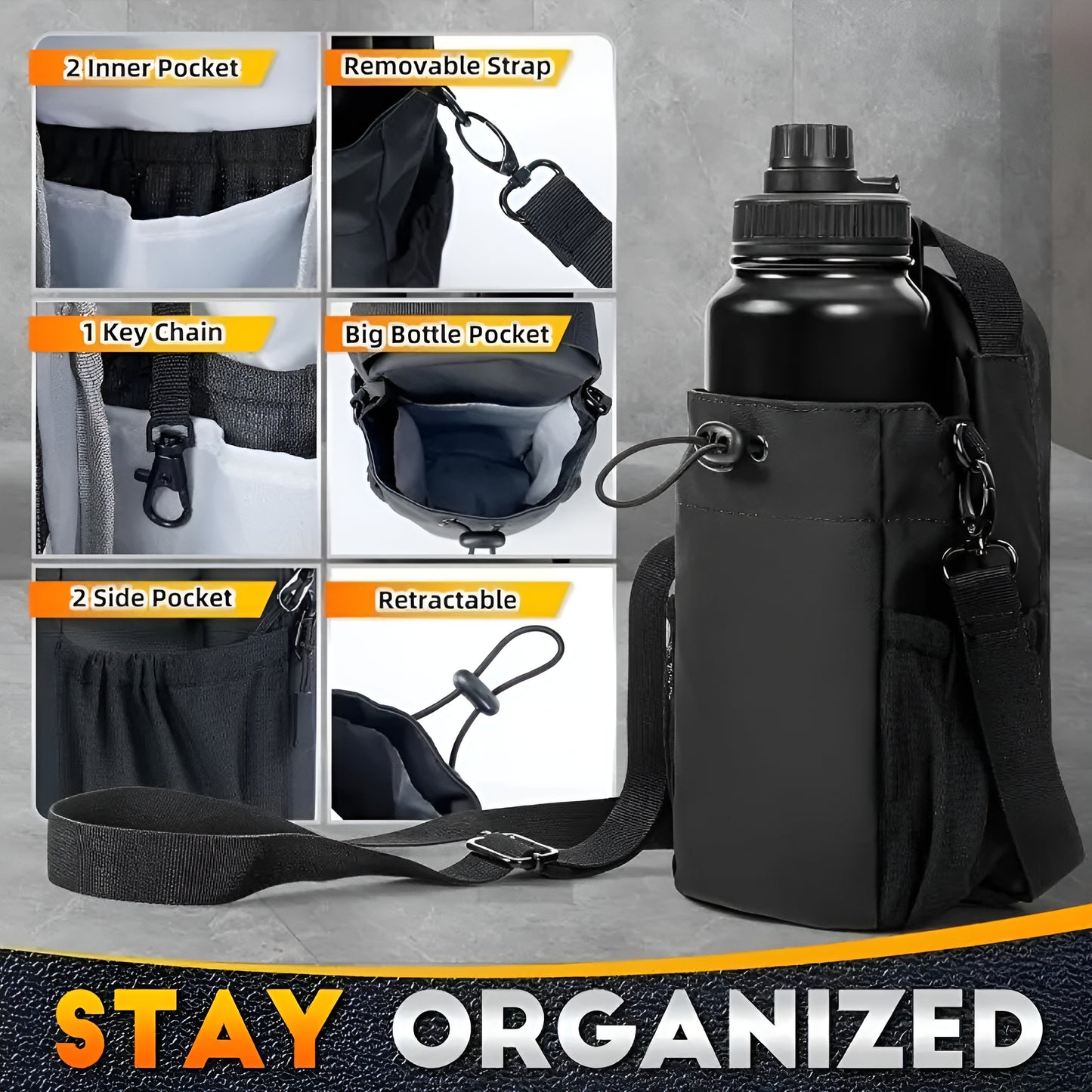 Strong Grip Magnetic Water Bottle Bag