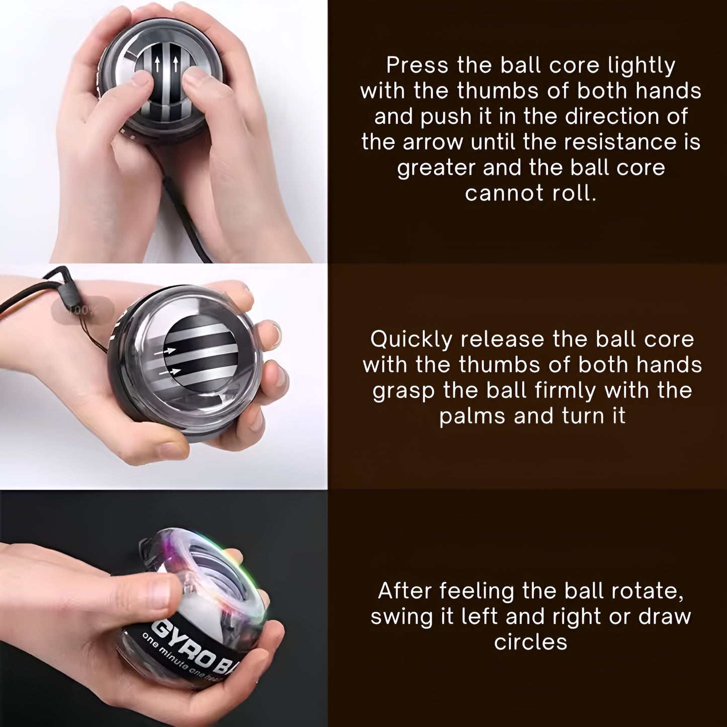 Gyro LED Power Ball Forearm Exerciser