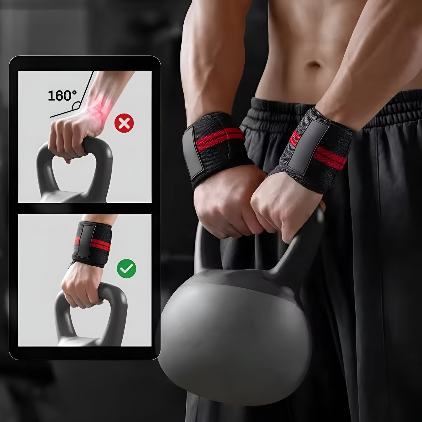 2PCS Heavy Duty Wrist Support Straps
